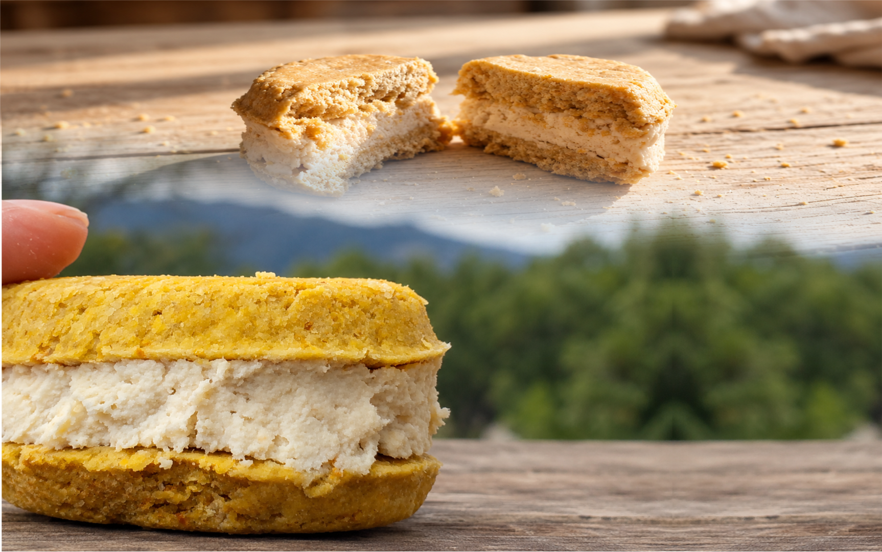Alfajor puntano de pollo relleno con paté para perros